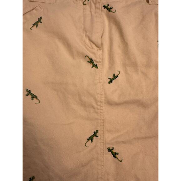 J. Crew Women's Yellow Lizard Embroidered Skirt 100% Cotton Size 6 - Picture 2 of 4